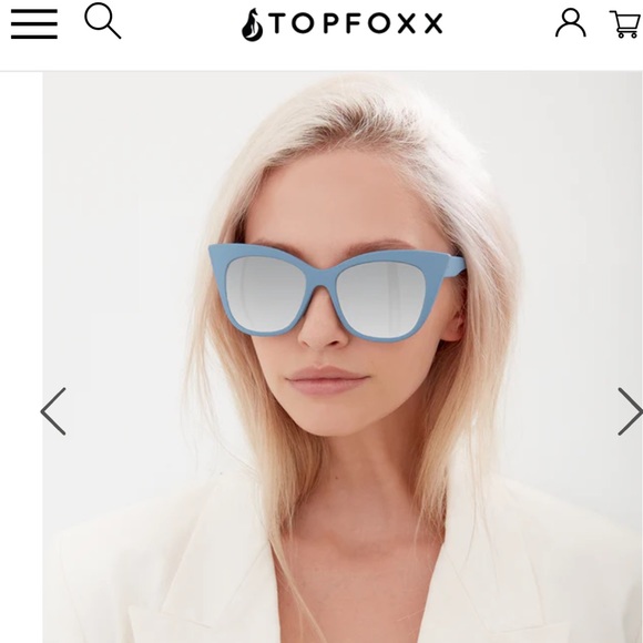 TOPFOXX CATEYE VENICE BLUE SUNGLASSES - Picture 3 of 6